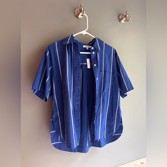 Madewell oversized Blue Striped Shirt - Picture 2 of 6